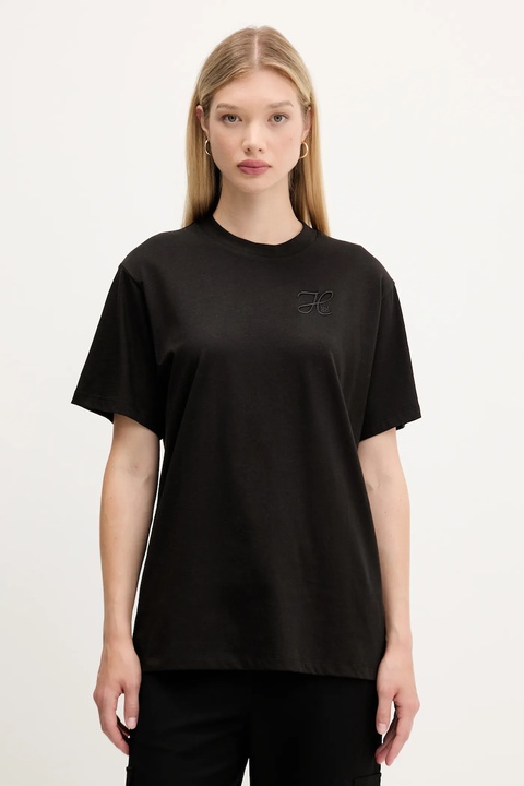 HUGO t-shirt bawełniany damski kolor czarny 50550901 - zdjęcie produktu nr 1