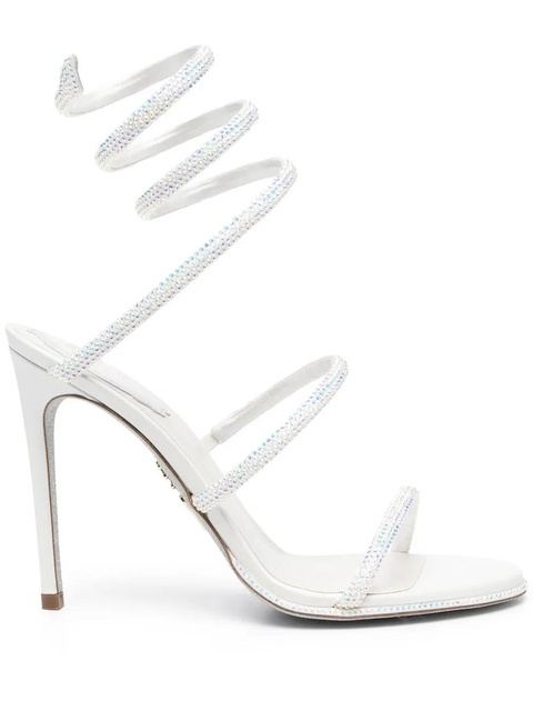 René Caovilla crystal-embellished leather sandals - Neutrals - zdjęcie produktu nr 1