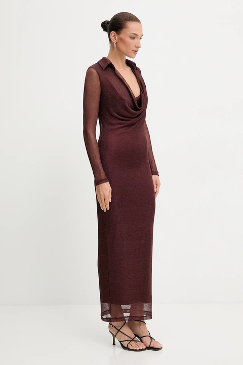Bardot sukienka kolor bordowy maxi dopasowana 59613DB1 - zdjęcie produktu nr 2
