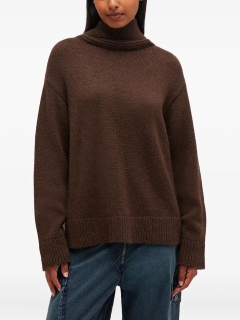 GANNI high-neck open-back pullover - Brown - zdjęcie produktu nr 1