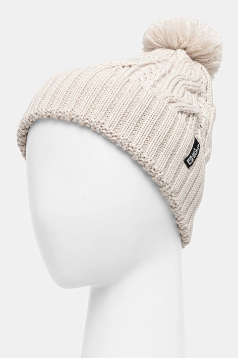 Jack Wolfskin czapka Pompom kolor beżowy wełniana 1905092 - zdjęcie produktu nr 2