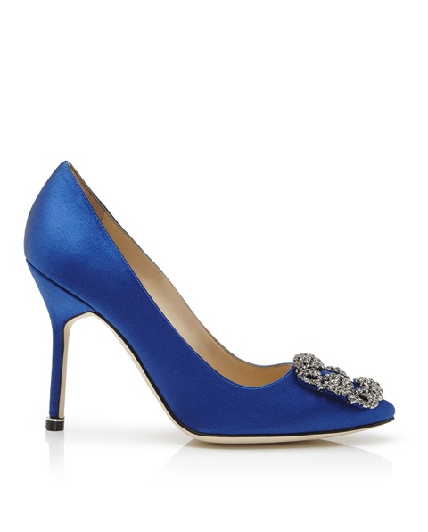 MANOLO BLAHNIK - Niebieskie szpilki Hangisi 11.5 cm - zdjęcie produktu nr 2