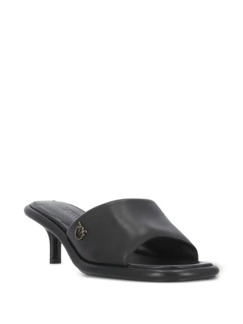PINKO 60mm logo-plaque square-toe heeled sandals - Black - zdjęcie produktu nr 1