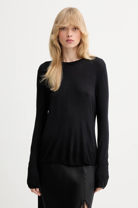 Calvin Klein sweter damski kolor czarny lekki LV044C339G - zdjęcie produktu nr 1
