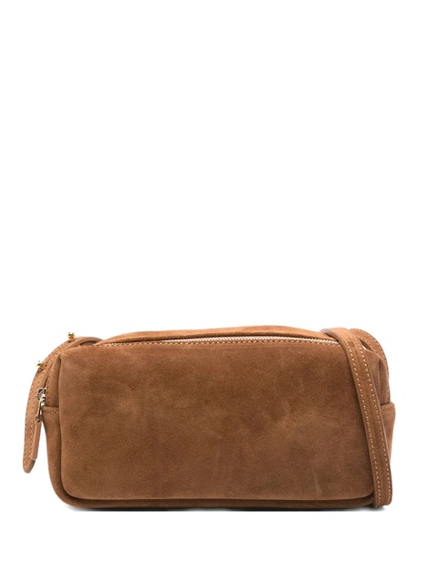 Elleme mini Trousse suede double-zip shoulder bag - Brown - zdjęcie produktu nr 1