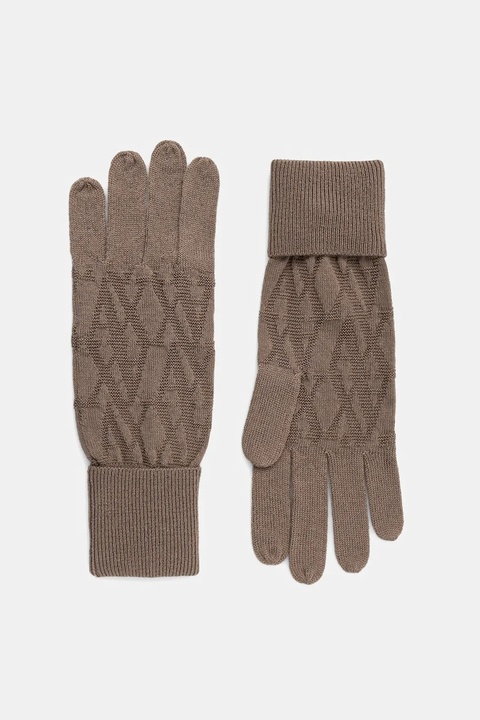 Armani Exchange rękawiczki wełniane damskie kolor brązowy XW002141 AF11956 - zdjęcie produktu nr 1