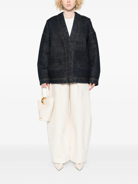 Jacquemus denim contrast-stitching jacket - Blue - zdjęcie produktu nr 2