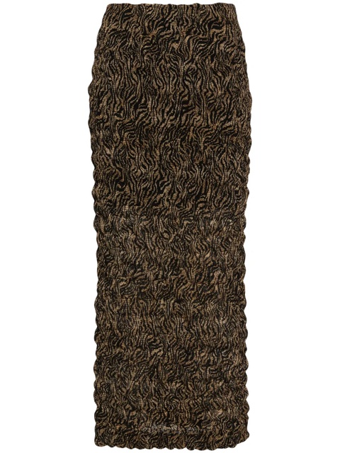 Nanushka ruffled zebra-print skirt - Brown - zdjęcie produktu nr 1