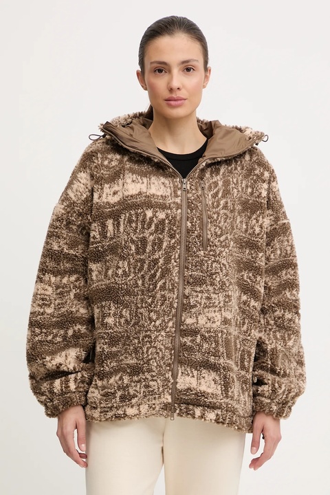 adidas by Stella McCartney bluza damska kolor brązowy z kapturem JM3675 - zdjęcie produktu nr 1
