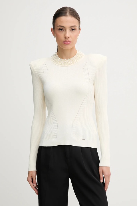 Gaudi sweter damski kolor beżowy lekki 521FD53036 - zdjęcie produktu nr 1