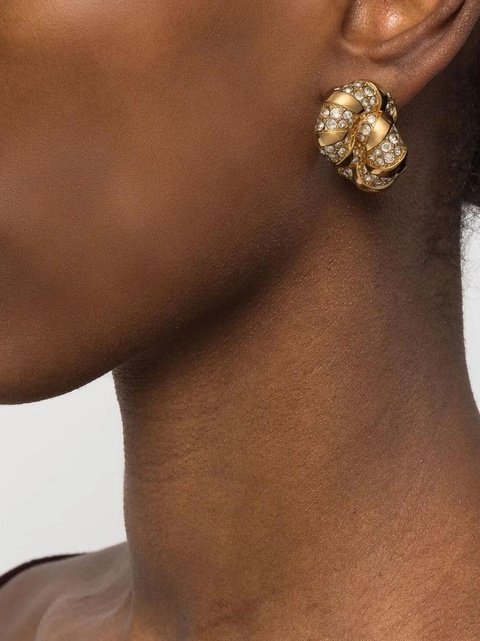 Lanvin Mélodie crystal-embellished earrings - Gold - zdjęcie produktu nr 2