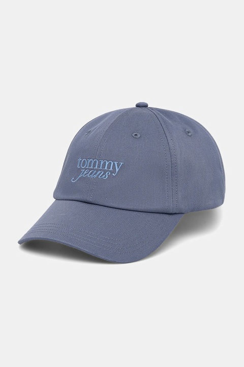 Tommy Jeans czapka z daszkiem bawełniana kolor niebieski AW0AW17815 - zdjęcie produktu nr 1