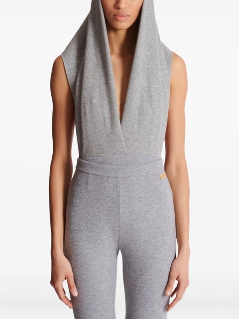 Balmain hooded draped bodysuit - Grey - zdjęcie produktu nr 2