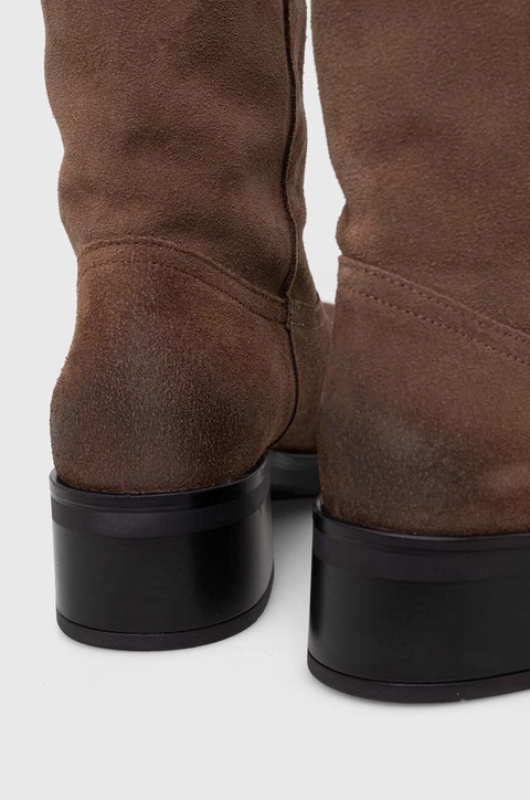Steve Madden kozaki zamszowe Banner damskie kolor brązowy na płaskim obcasie SM11003092 - zdjęcie produktu nr 2