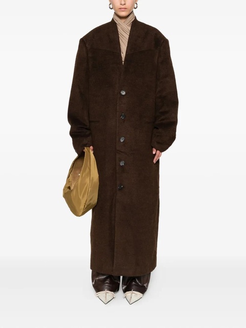 ENTIRE STUDIOS Mute button-front overcoat - Brown - zdjęcie produktu nr 2