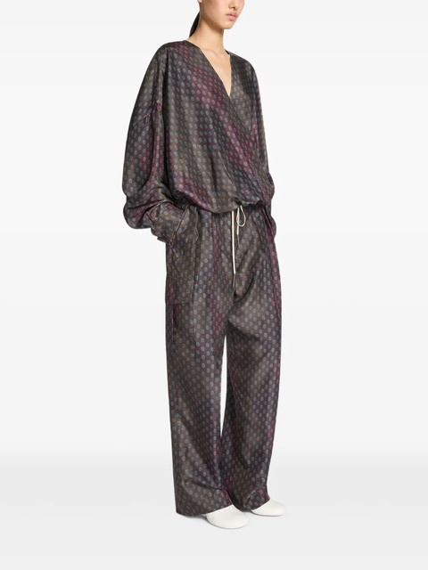 DRIES VAN NOTEN silk cargo trousers - Brown - zdjęcie produktu nr 2