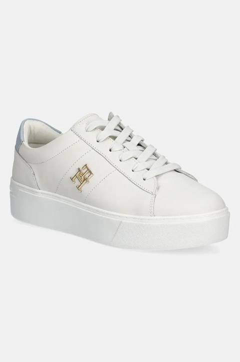 Tommy Hilfiger sneakersy skórzane PLATFORM COURT SNEAKER damskie kolor biały FW0FW08464 - zdjęcie produktu nr 1