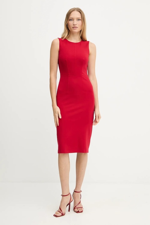 Marciano Guess sukienka GWEN kolor czerwony midi dopasowana 5YGK30 7160A - zdjęcie produktu nr 2