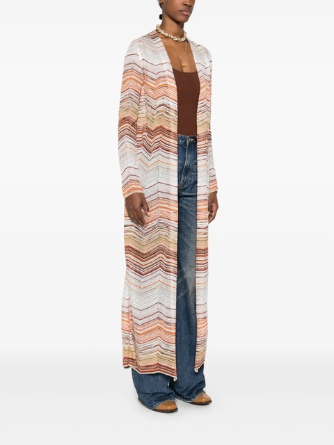 Missoni chevron-woven lurex cardi-coat - Neutrals - zdjęcie produktu nr 2