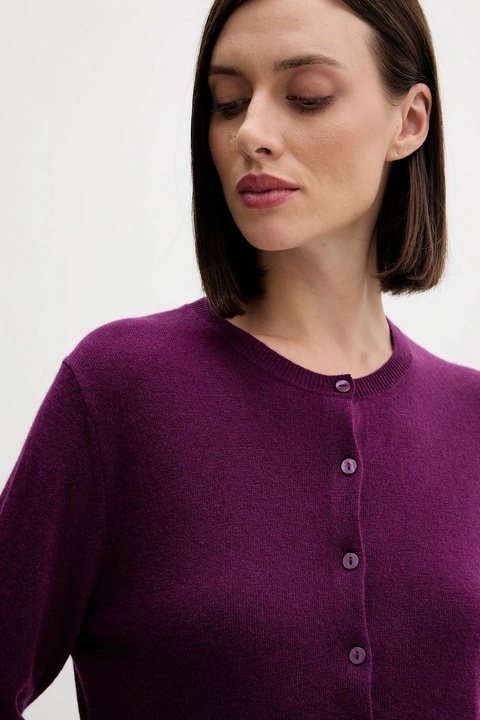 United Colors of Benetton kardigan wełniany kolor fioletowy lekki - zdjęcie produktu nr 2