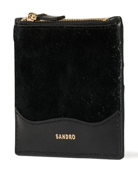 SANDRO zip-top leather cardholder - Black - zdjęcie produktu nr 2