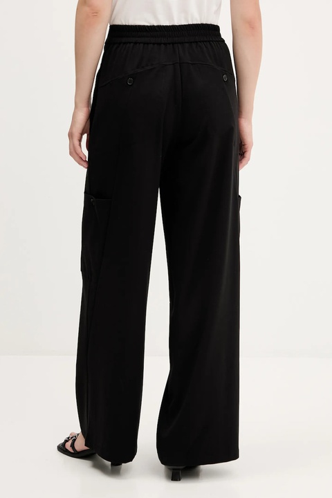 Desigual spodnie LATE damskie kolor czarny szerokie high waist 25WWPW06 - zdjęcie produktu nr 1