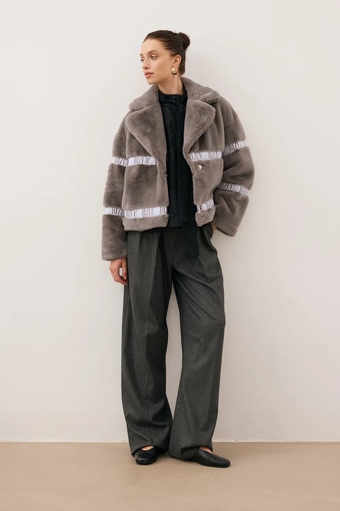 Bizuu kurtka GREGORIA kolor brązowy przejściowa oversize GREGORIA TAUPE - zdjęcie produktu nr 2