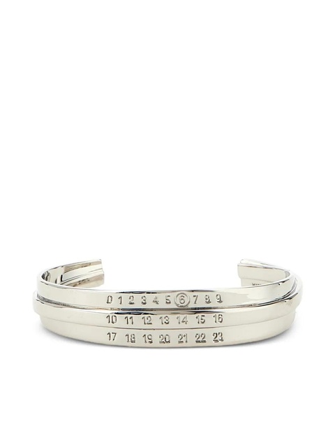 MM6 Maison Margiela numerical-engraved cuff bracelet - Silver - zdjęcie produktu nr 1