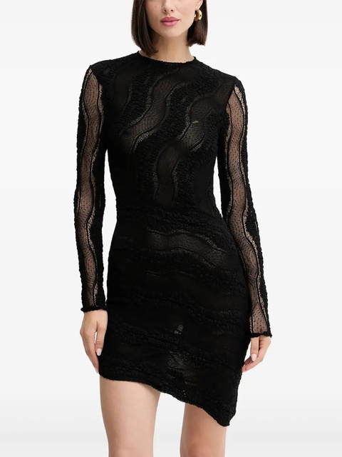 Charo Ruiz Ibiza long-sleeve asymmetrical dress - Black - zdjęcie produktu nr 1