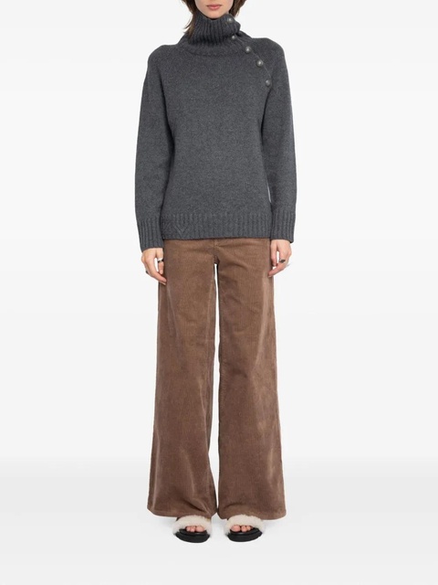 Zadig&Voltaire Mora high-neck button-detail sweater - Grey - zdjęcie produktu nr 2