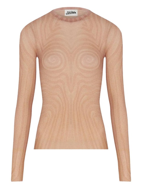 Jean Paul Gaultier spiral-print top - Neutrals - zdjęcie produktu nr 1