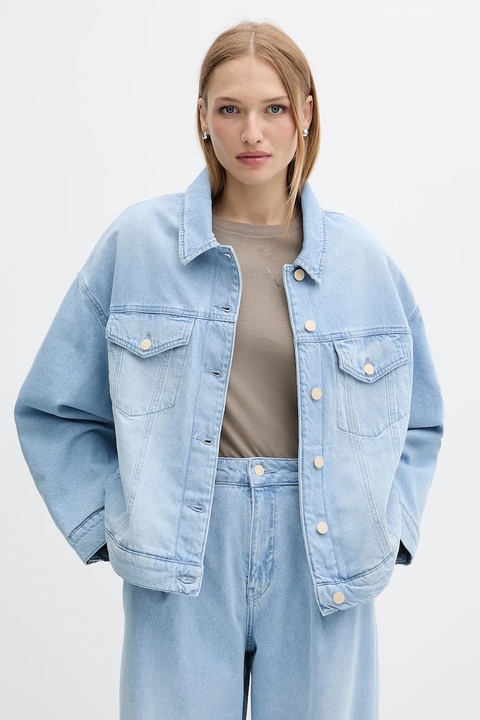 Armani Exchange kurtka jeansowa kolor niebieski przejściowa oversize XW001061 AF14494 - zdjęcie produktu nr 1