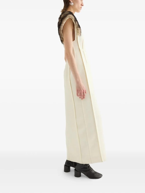 Jil Sander fur-trimmed sleeveless maxi dress - Neutrals - zdjęcie produktu nr 1