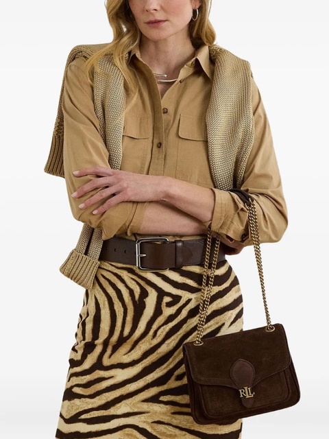 Lauren Ralph Lauren small Bradley suede shoulder bag - Brown - zdjęcie produktu nr 1