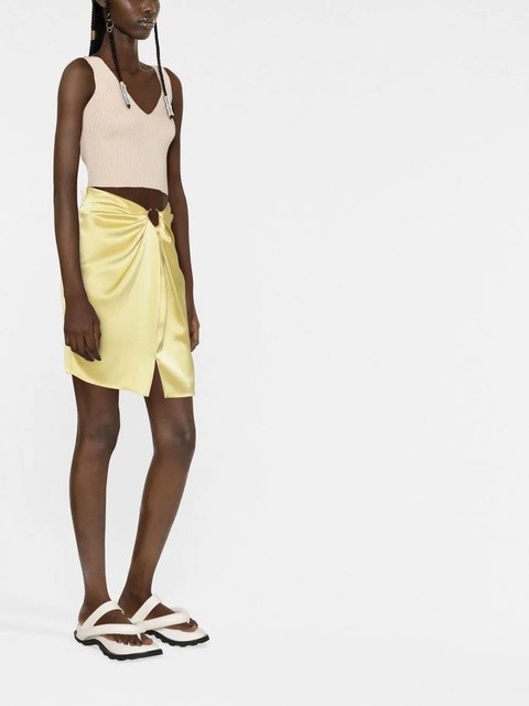 Nanushka draped satin mini skirt - Yellow - zdjęcie produktu nr 2