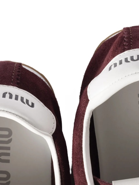 Miu Miu Plume suede sneakers - Red - zdjęcie produktu nr 2
