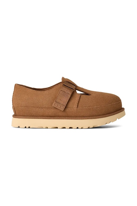 UGG półbuty zamszowe Goldenstar Mary Jane damskie kolor brązowy na platformie 1171506.CHE - zdjęcie produktu nr 1