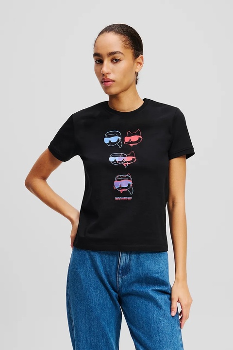 Karl Lagerfeld t-shirt bawełniany damski kolor czarny A2W17112 - zdjęcie produktu nr 1