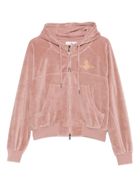 Vivienne Westwood velour zip-up hoodie - Pink - zdjęcie produktu nr 1