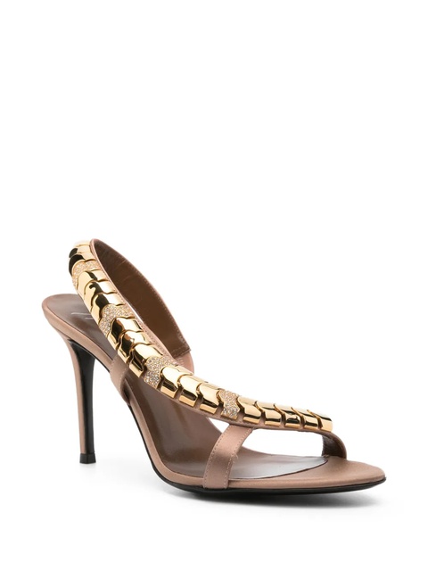 Giuseppe Zanotti 105mm Gz Dafne chain-embellished slingback sandals - Neutrals - zdjęcie produktu nr 1
