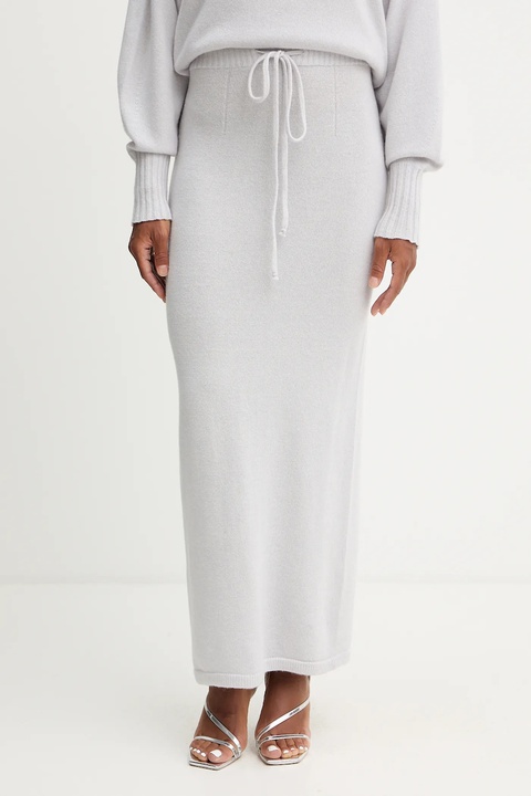 Twinset spódnica wełniana kolor szary maxi prosta 252TF3042 - zdjęcie produktu nr 1