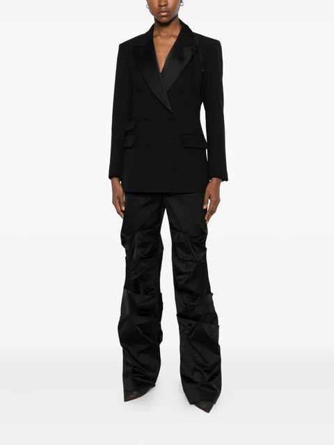 SANDRO satin-lapel double-breasted blazer - Black - zdjęcie produktu nr 1