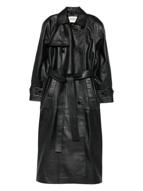 ducie Corrin buttoned belted leather trench - Black - zdjęcie produktu nr 1