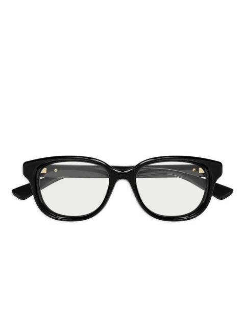 Gucci Eyewear geometric logo-temples glasses - Black - zdjęcie produktu nr 1