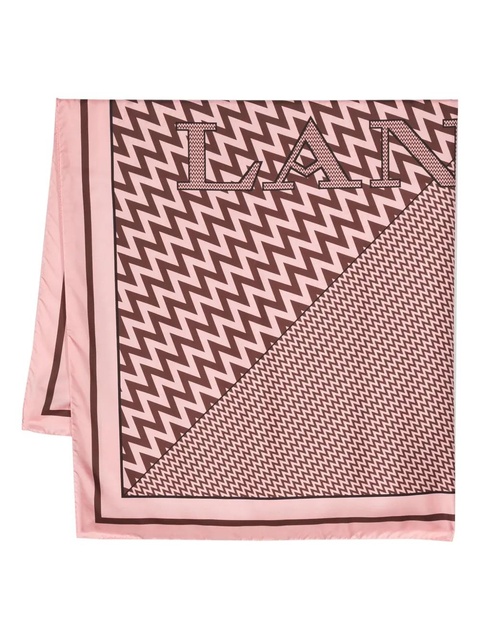 Lanvin jacquard-logo silk scarf - Pink - zdjęcie produktu nr 1