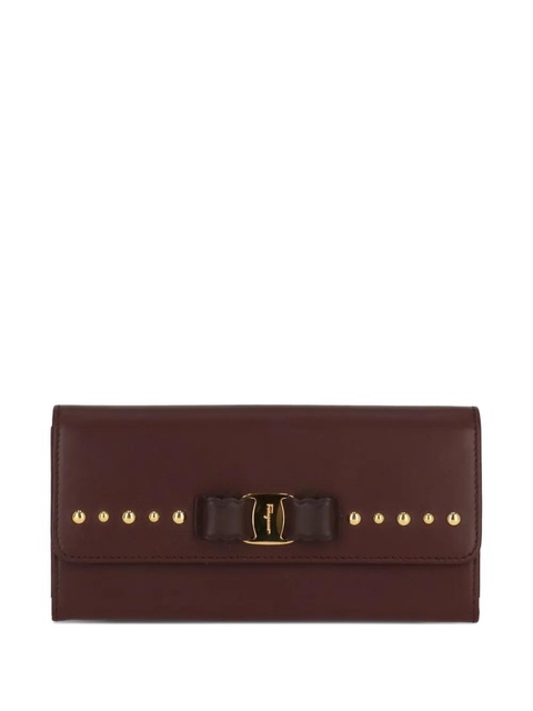 Ferragamo bow-embellished studded wallet - Red - zdjęcie produktu nr 1