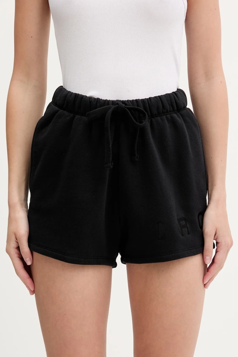 IRO szorty bawełniane damskie kolor czarny z aplikacją high waist WF30OCRESIA - zdjęcie produktu nr 1