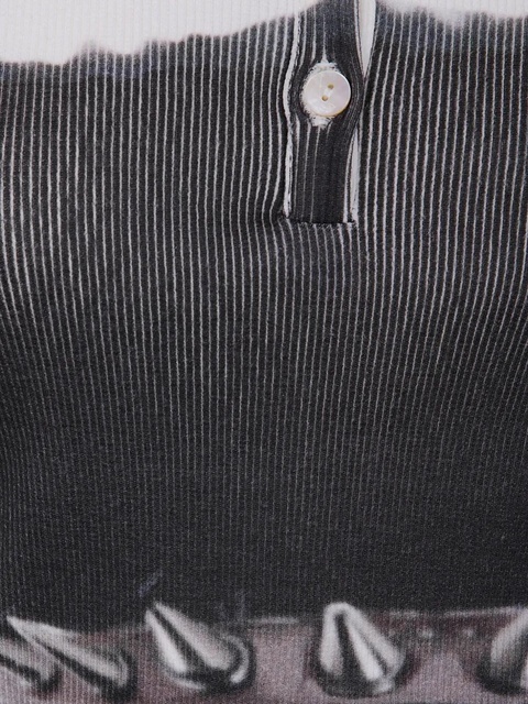 Blumarine cat-print ribbed top - Black - zdjęcie produktu nr 2