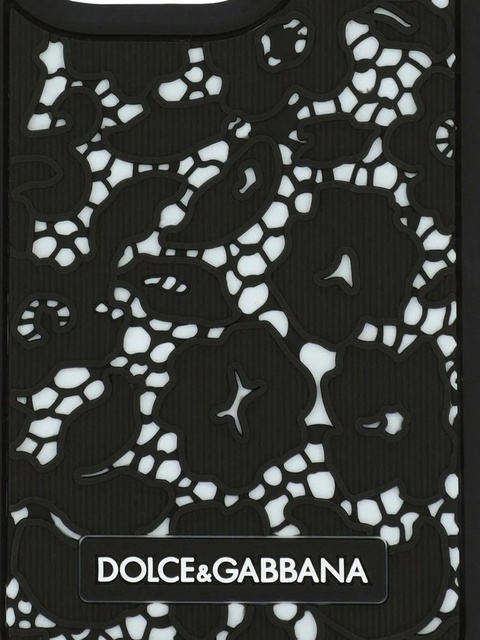 Dolce & Gabbana floral-lace iPhone 14 Pro case - Black - zdjęcie produktu nr 1