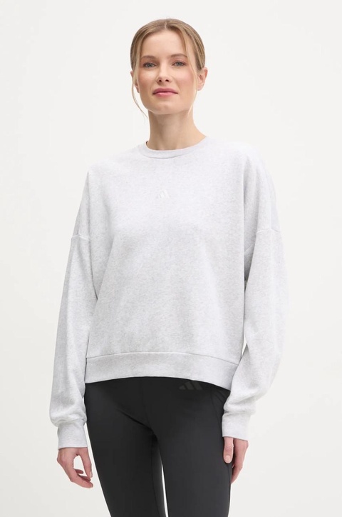 adidas bluza Essentials damska kolor szary melanżowa JI6060 - zdjęcie produktu nr 1